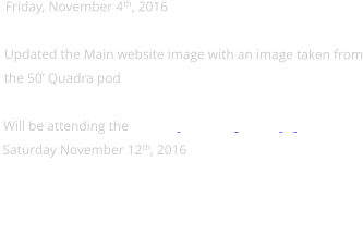 Friday, November 4th, 2016  Updated the Main website image with an image taken from the 50 Quadra pod  Will be attending the Scuderia Southwest Festival of Speed Saturday November 12th, 2016 The McCormic Hotel 7401 N. Scottsdale Road, Scottsdale Arizona,